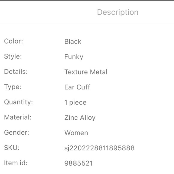 Black Snake Ear Cuff - Picture 7 of 7